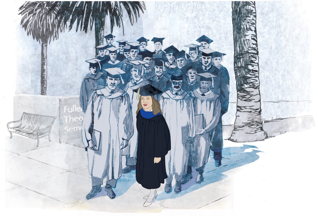 Illustration of Fuller Seminary's first female graduate Helen Clark McGregor