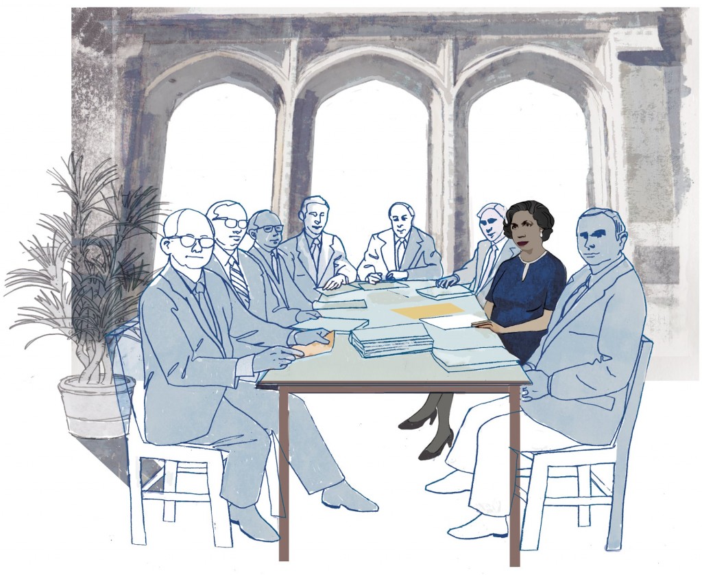Illustration of Fuller Seminary's first female trustee Pearl McNeil