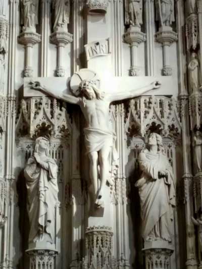 Crucifix sculpture in sanctuary of Christ Church Cathedral