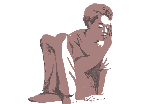 thumb leaning person illustration