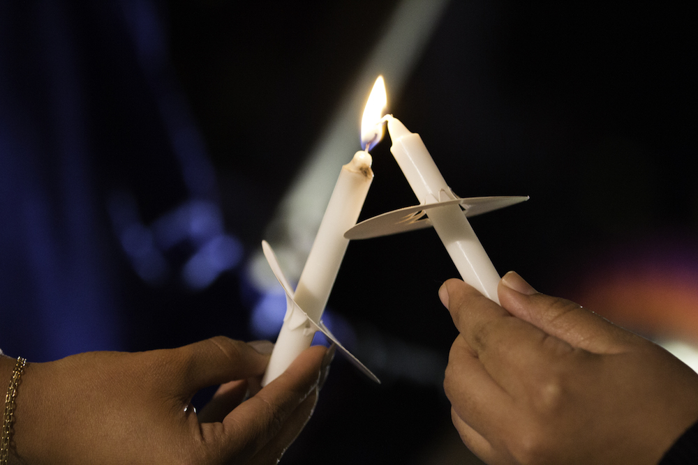 Candles at the Christmas Tree Lighting 2015