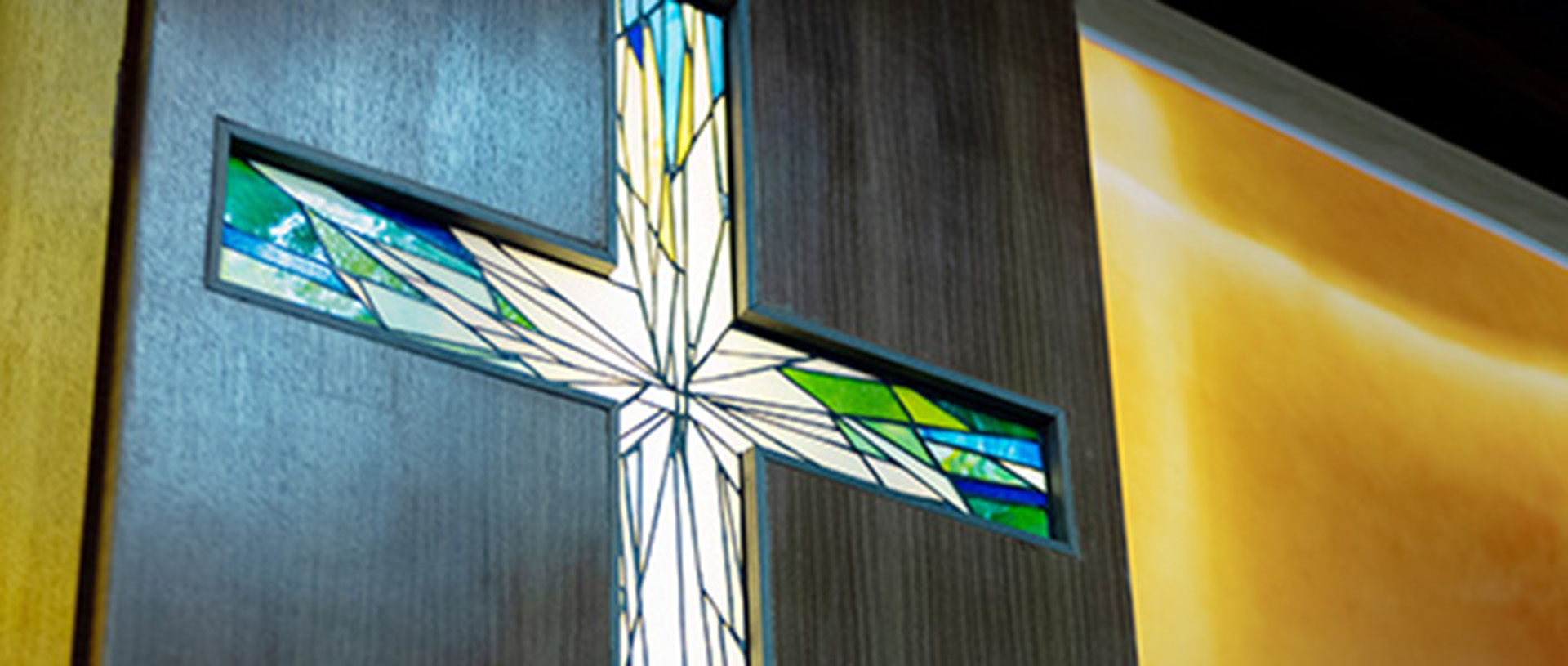 stained glass cross banner