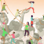 people climbing illustration