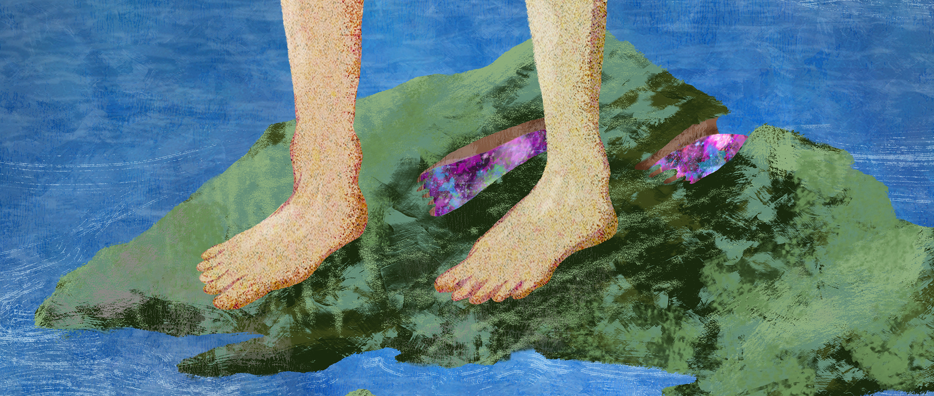 feet on shore banner