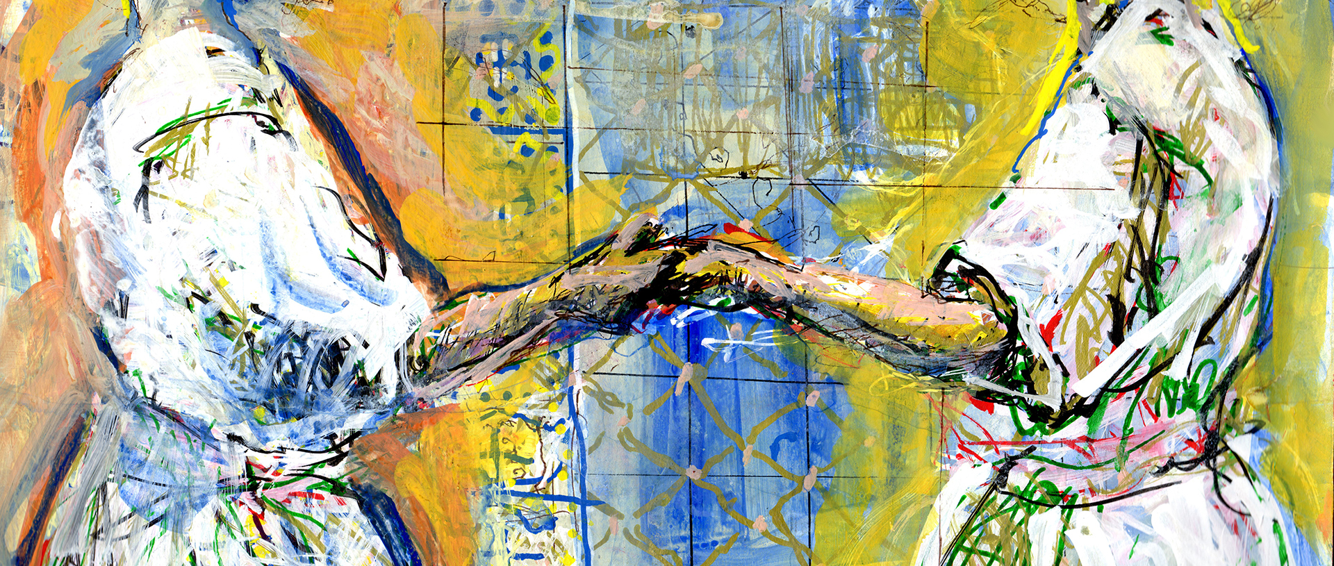 holding hand painting