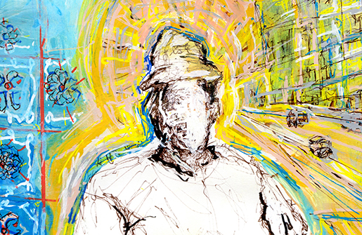 man painting