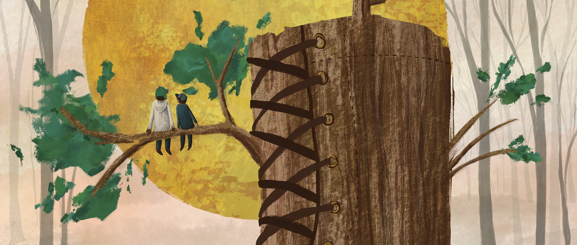two children illustration