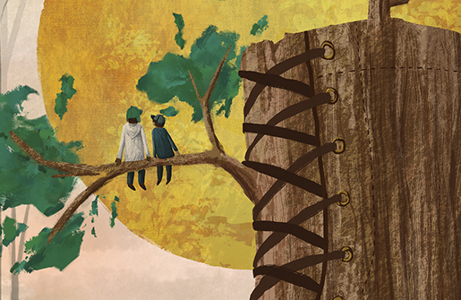 two children illustration