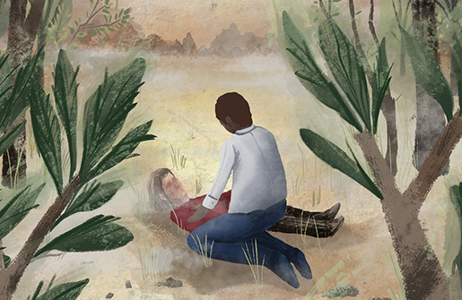 two children illustration